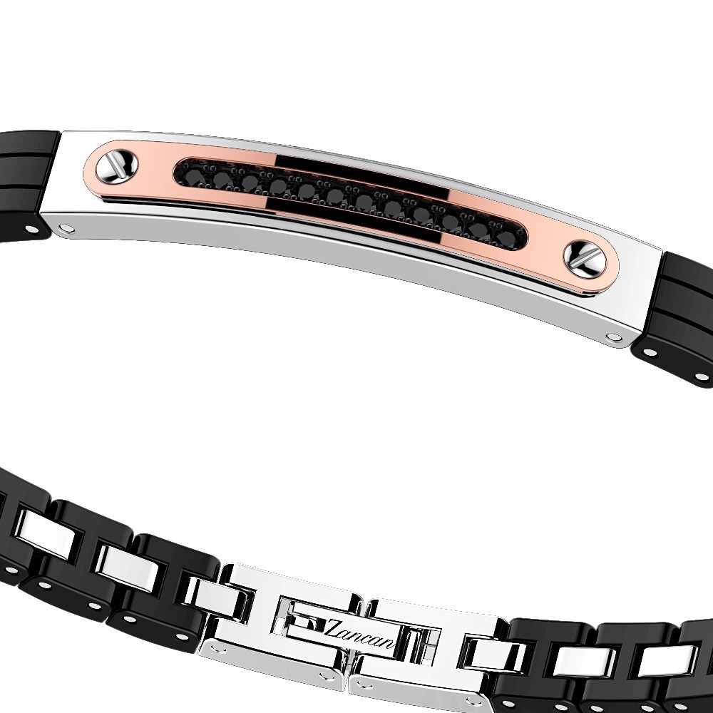 Zancan Bracciale In Ceramica E Acciaio
