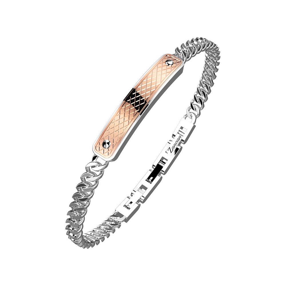 Zancan Bracciale Zancan in acciaio con targa