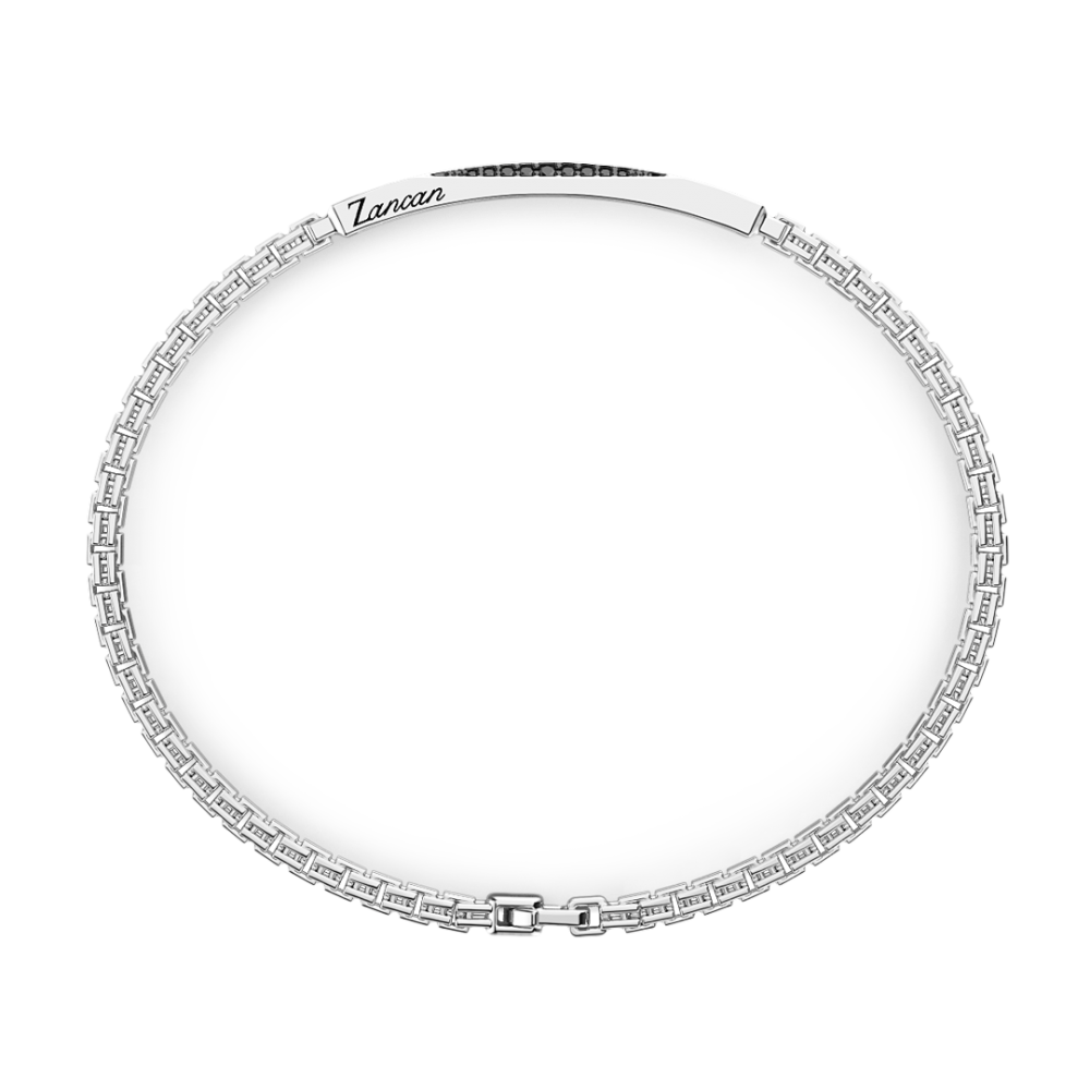 Zancan Bracciale Zancan In Argento Con Pietre Nere