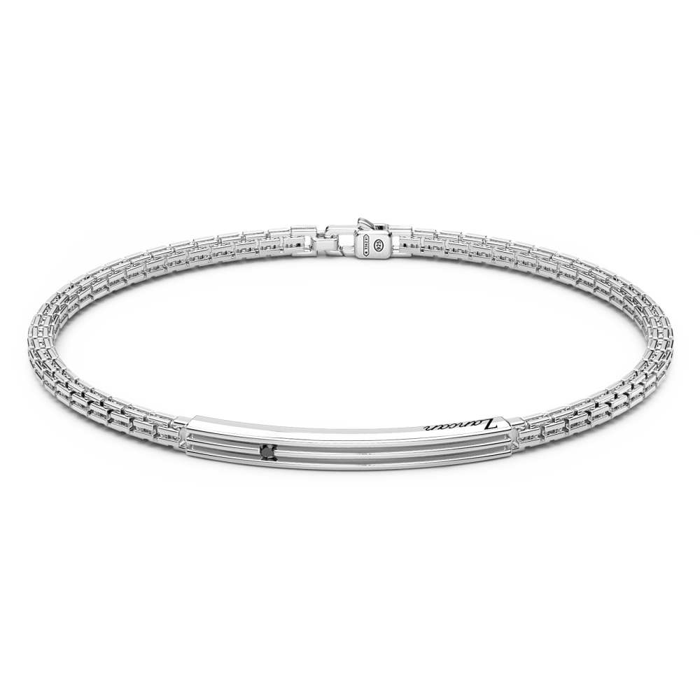 Zancan Bracciale Zancan in argento con pietre nere