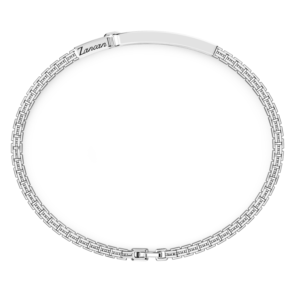 Zancan Bracciale Zancan In Argento Con Pietre Nere