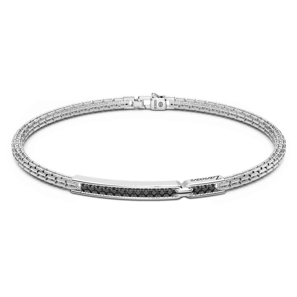 Zancan Bracciale Zancan in argento con pietre nere