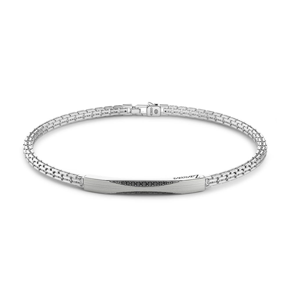 Zancan Bracciale Zancan in argento con pietre nere