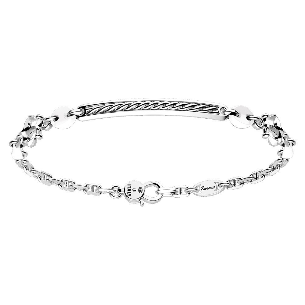 Zancan Bracciale Zancan in argento con targa