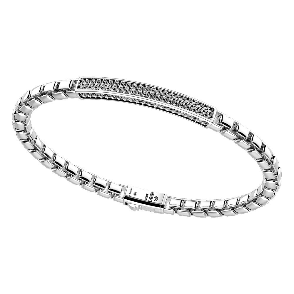 Zancan Bracciale Zancan in argento con targa