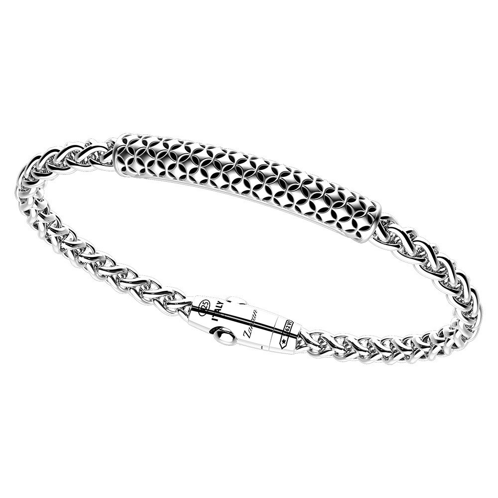 Zancan Bracciale Zancan in argento con targa