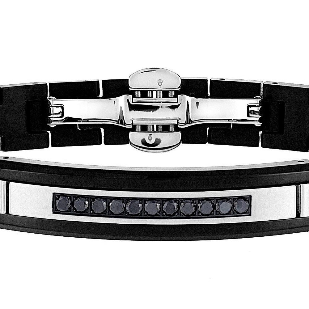 Zancan Bracciale Zancan In Ceramica Nera E Pietre