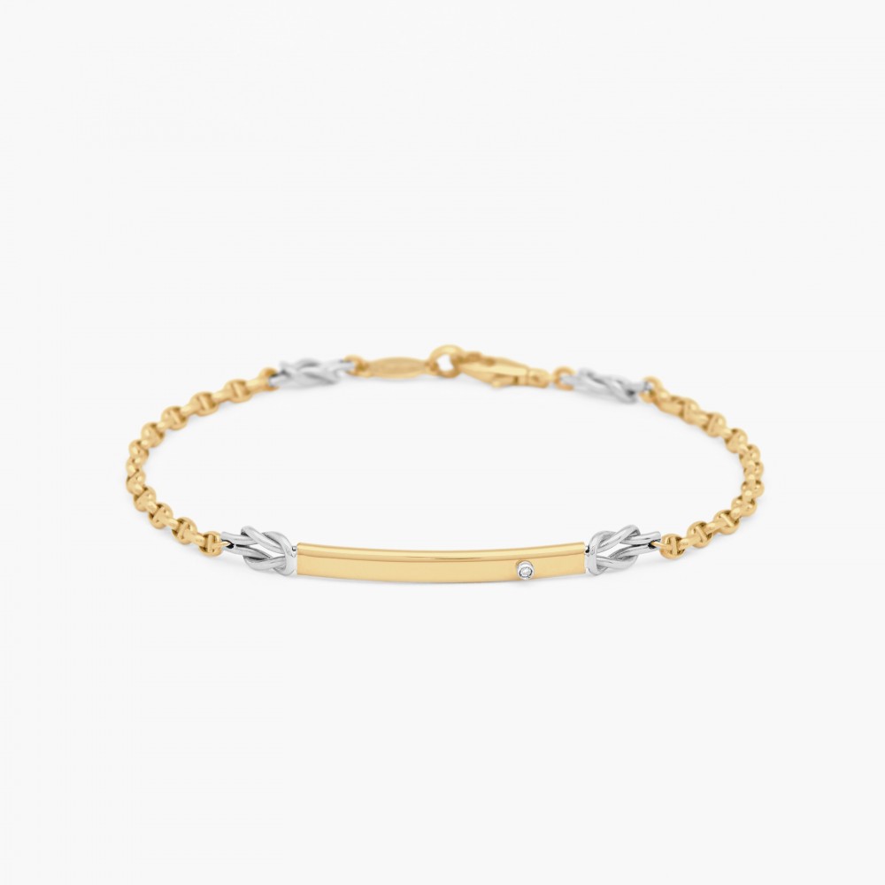 Zancan Bracciale Zancan in oro bianco con diamante