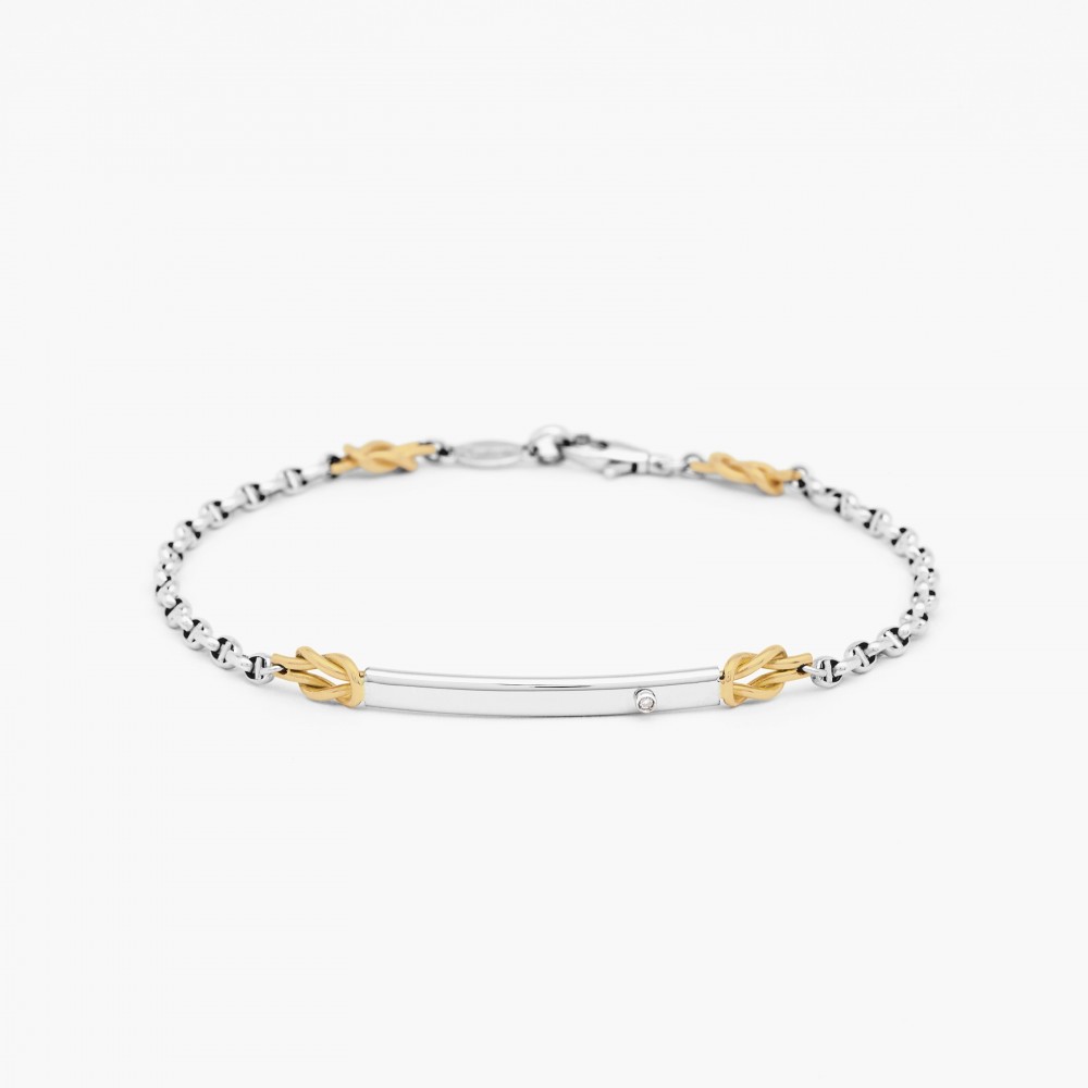 Zancan Bracciale Zancan in oro bianco con diamante