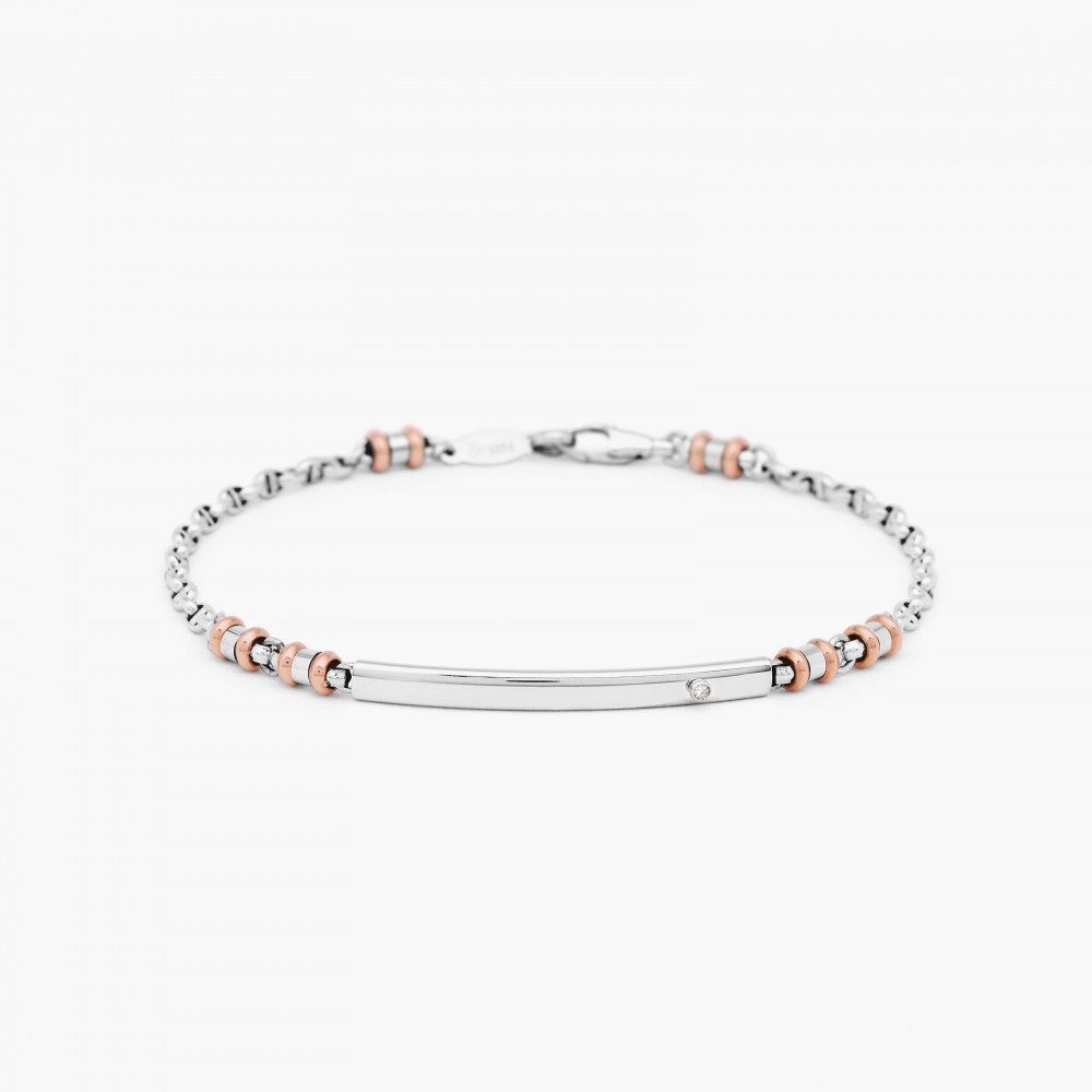 Zancan Bracciale Zancan in oro bianco con diamante