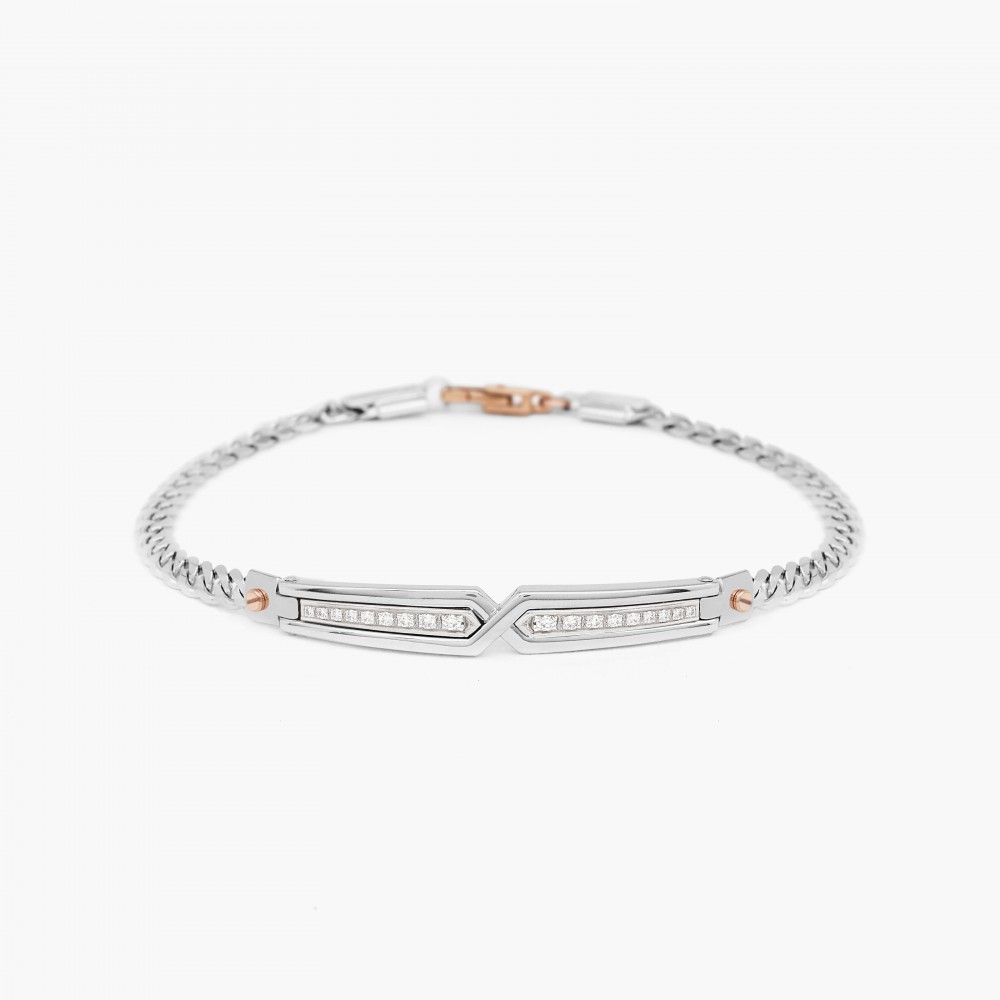 Zancan Bracciale Zancan in oro bianco con diamanti