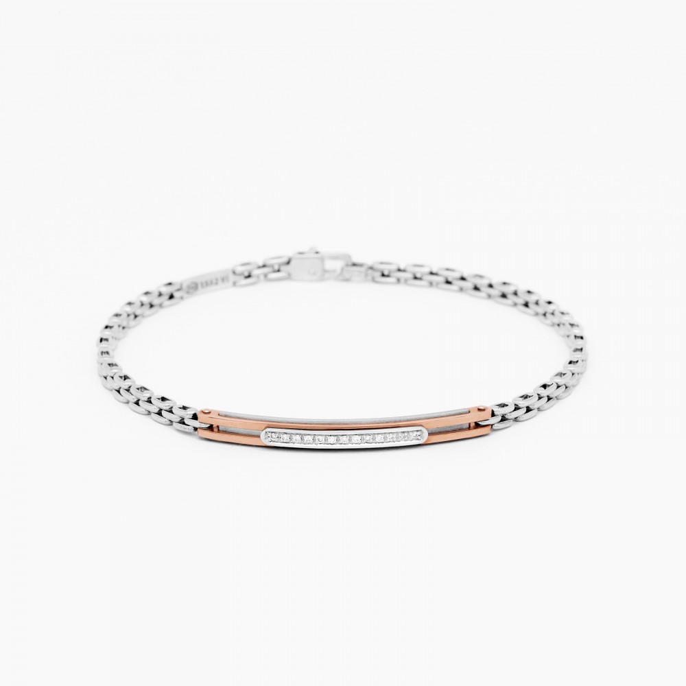 Zancan Bracciale Zancan in oro bianco con diamanti