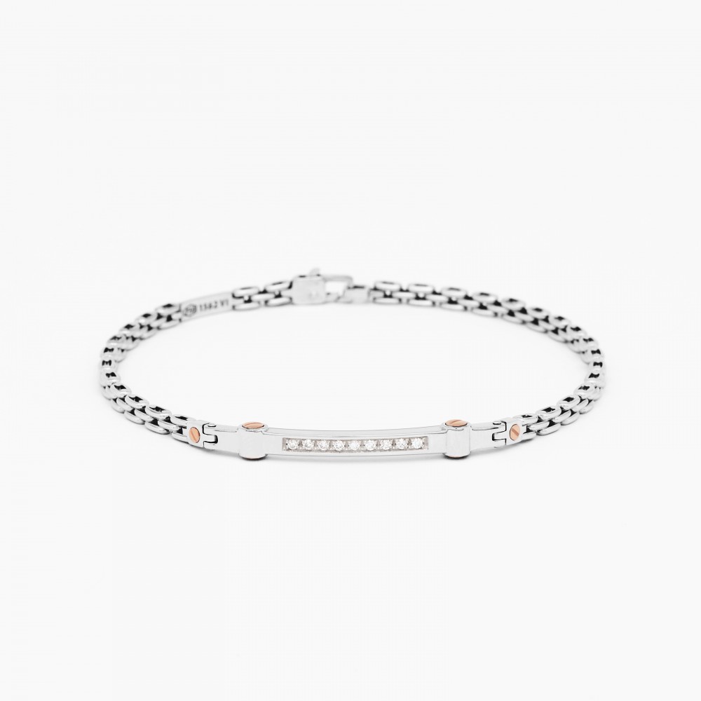Zancan Bracciale Zancan in oro bianco con diamanti