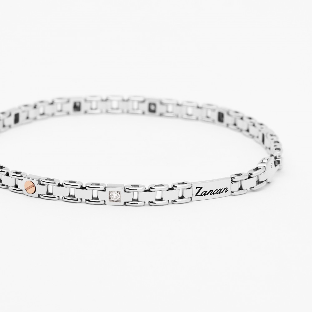 Zancan Bracciale Zancan In Oro Bianco Con Diamanti