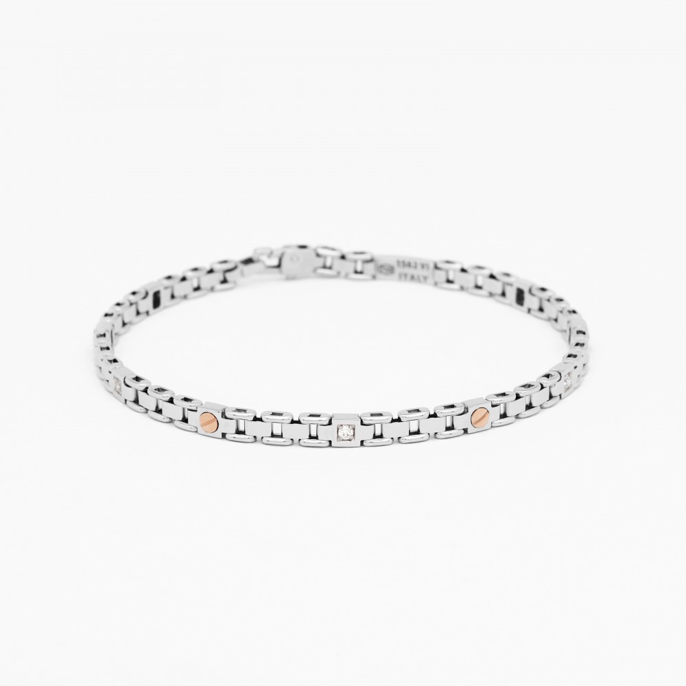 Zancan Bracciale Zancan in oro bianco con diamanti