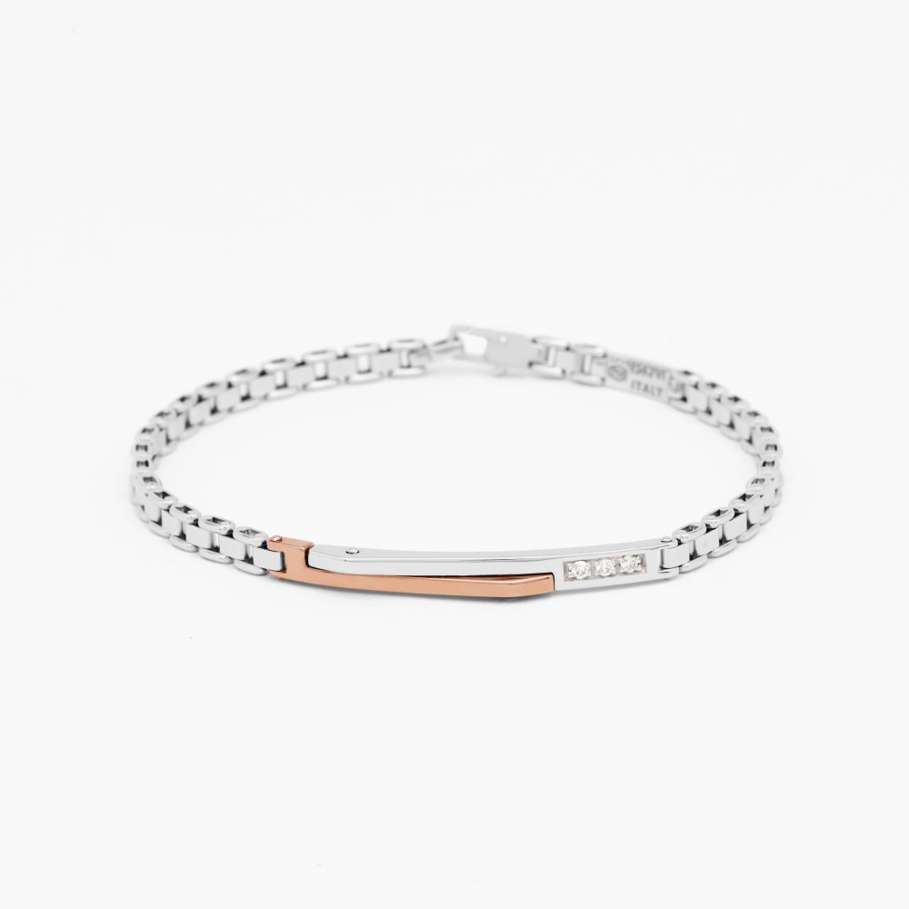 Zancan Bracciale Zancan in oro bianco con diamanti