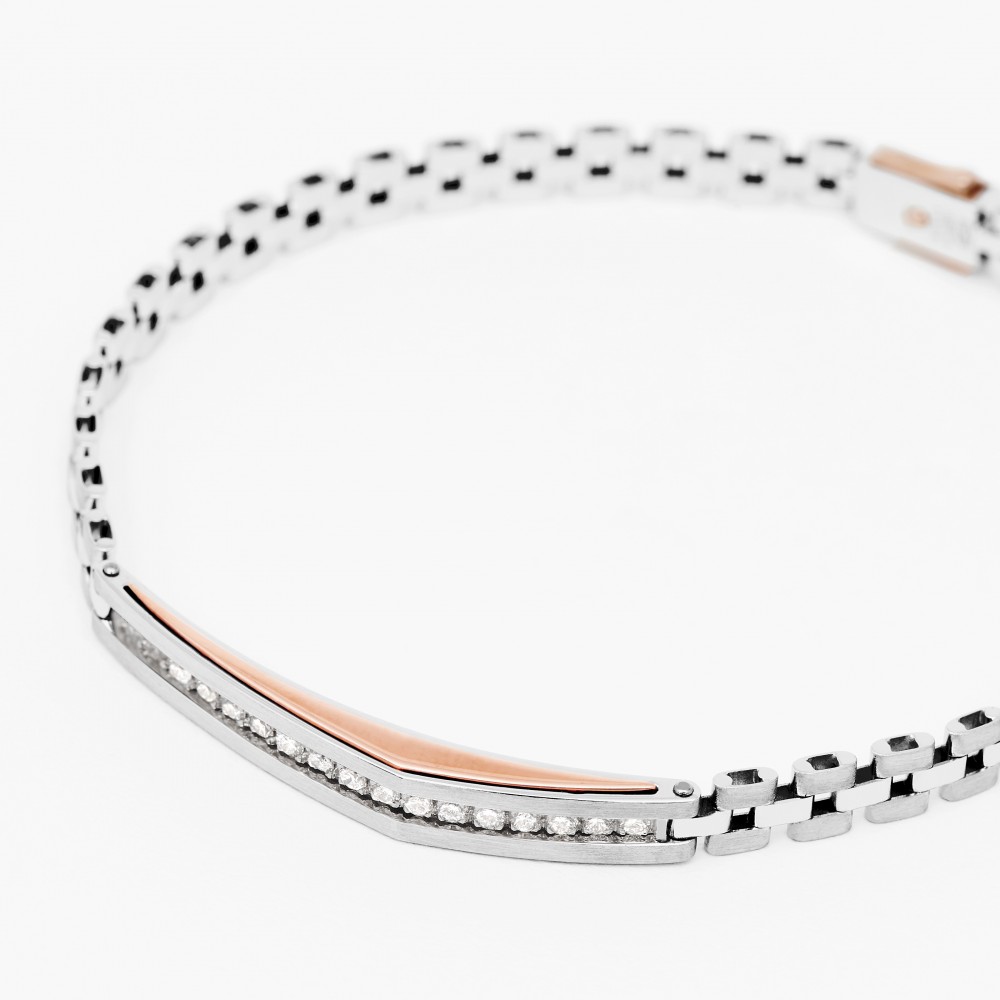 Zancan Bracciale Zancan In Oro Bianco Con Diamanti