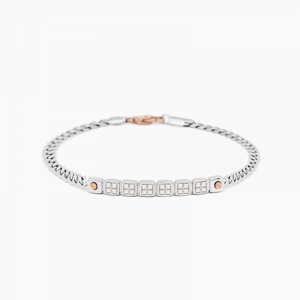 Zancan Bracciale Zancan in oro bianco con diamanti