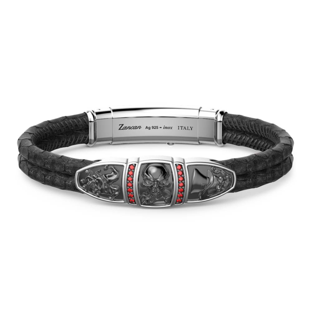 Zancan Bracciale Zancan in pelle di con teschio