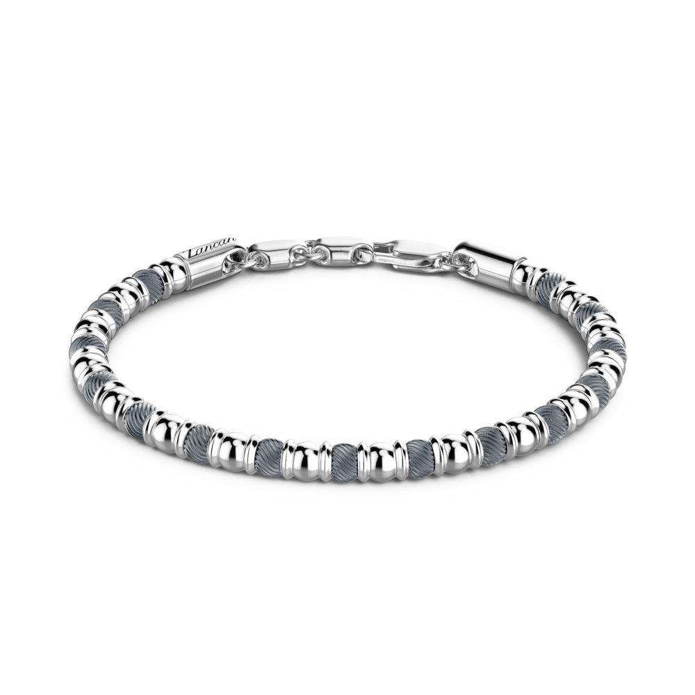Zancan Bracciale Zancan morbido in argento a sfere