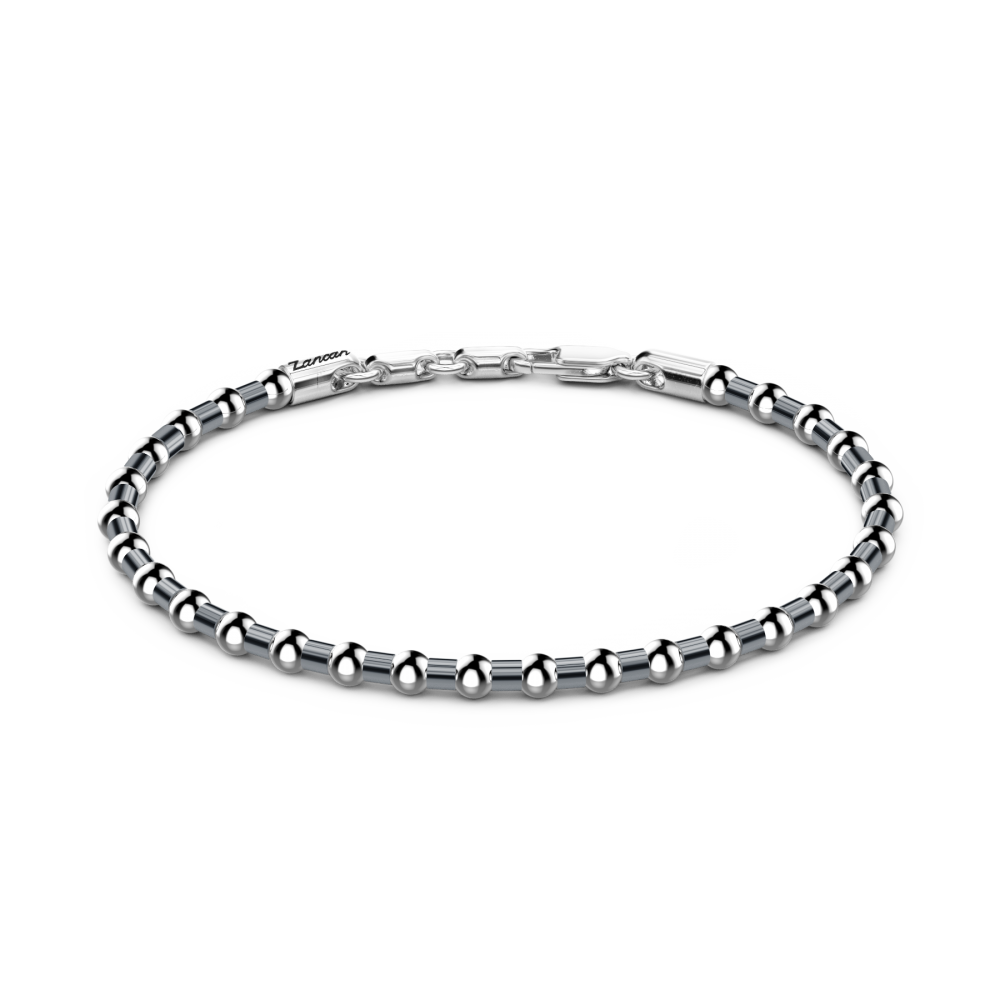 Zancan Bracciale Zancan morbido in argento a sfere
