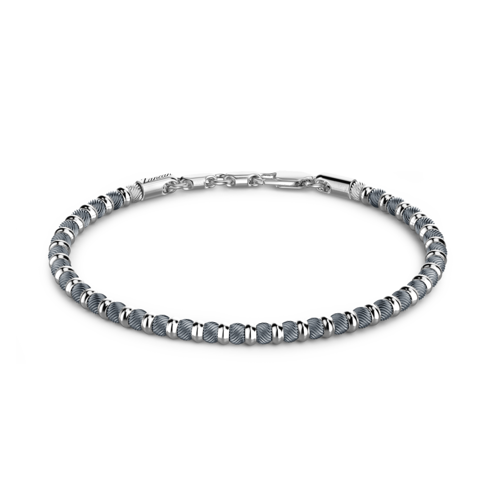 Zancan Bracciale Zancan morbido in argento a sfere