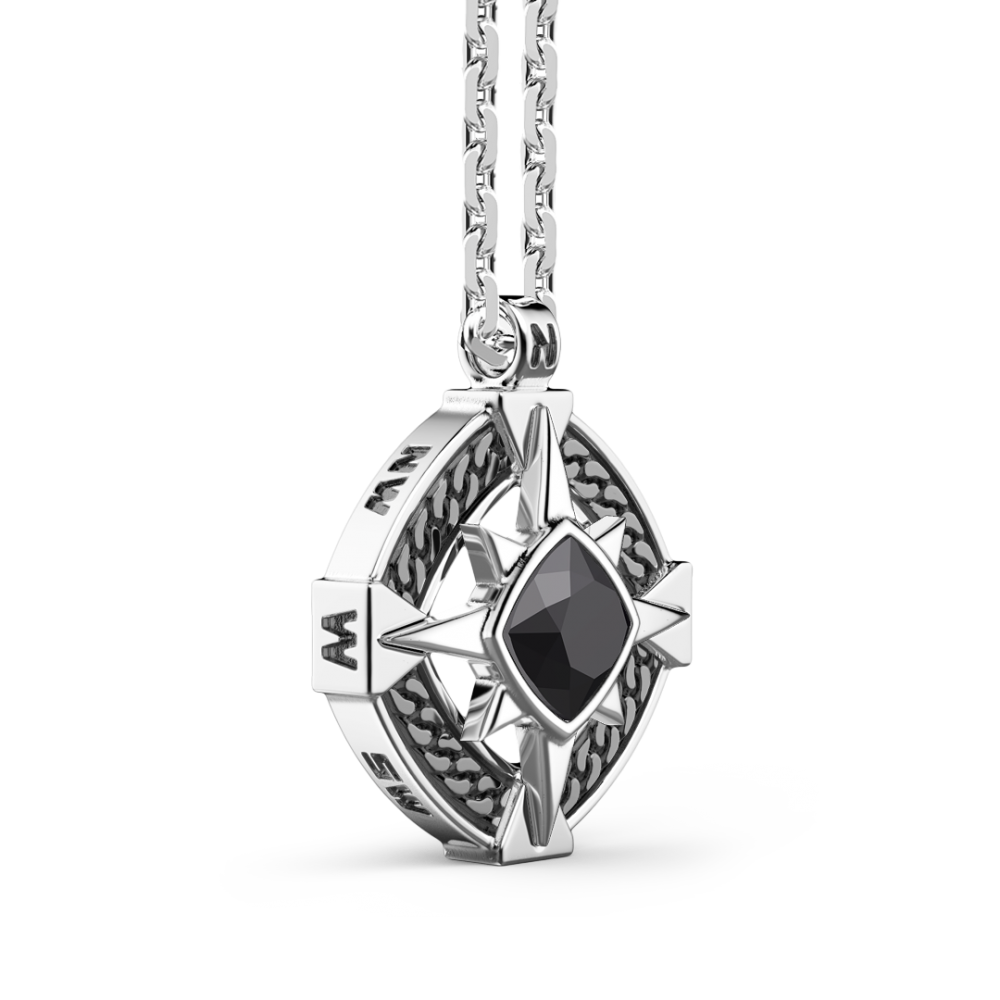 Zancan Collana In Argento Con Onice Sul Pendente