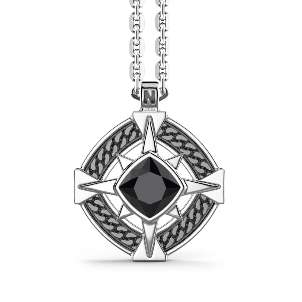 Zancan Collana in argento con onice sul pendente