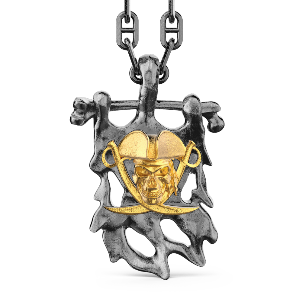 Zancan Collana in argento con pendente a pirata