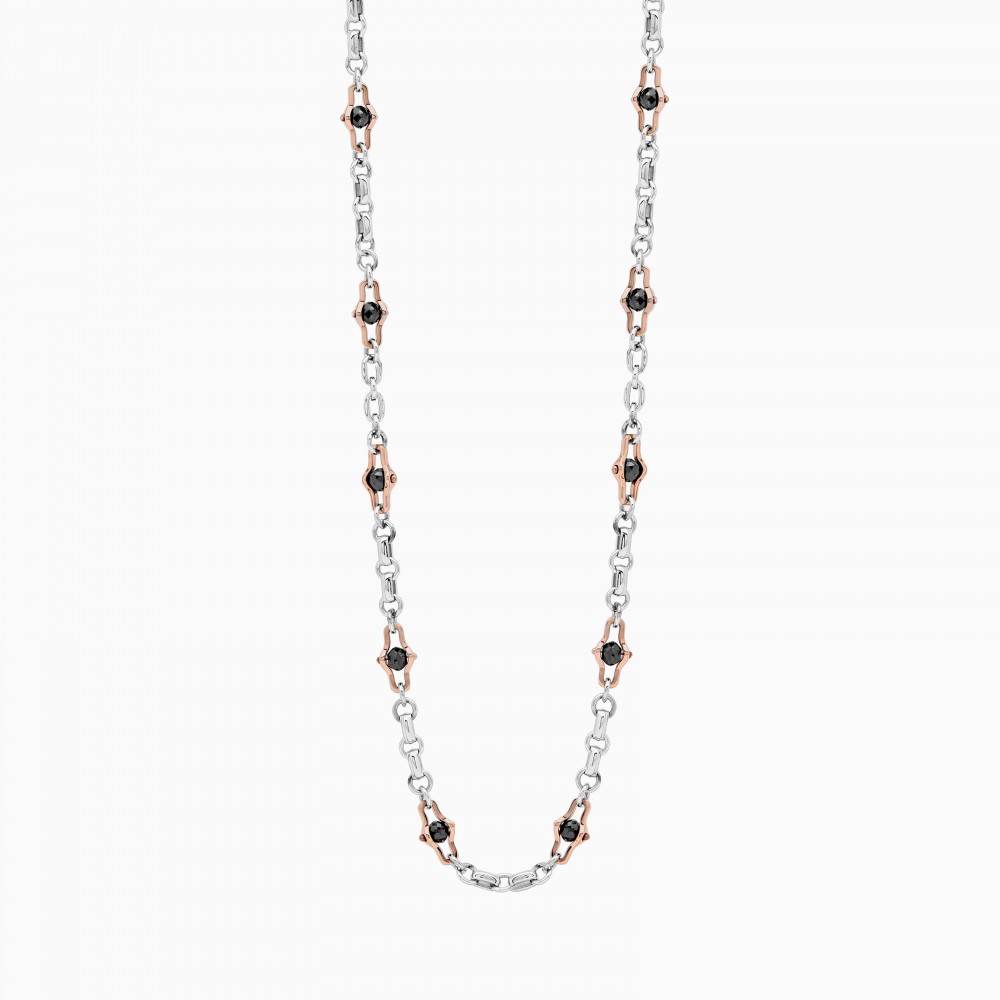 Zancan Collana uomo in oro bianco con diamanti