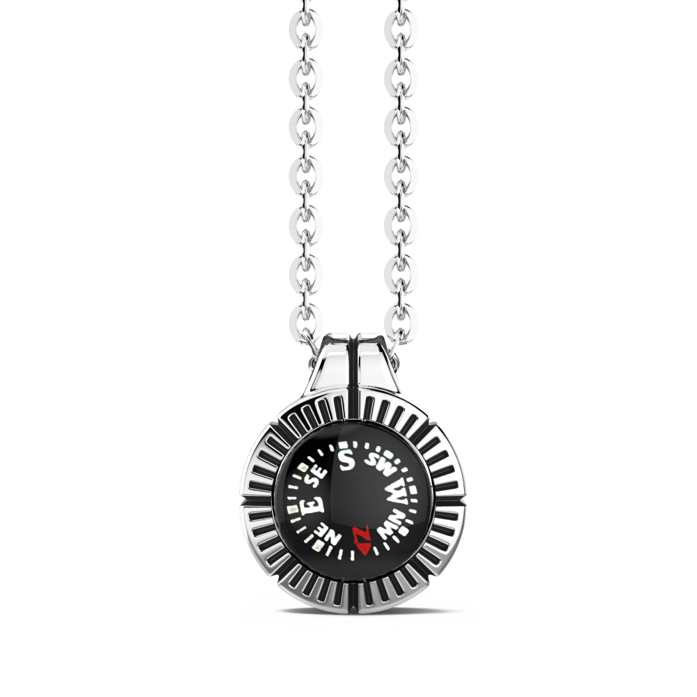 Zancan Collana Zancan con bussola nera in argento