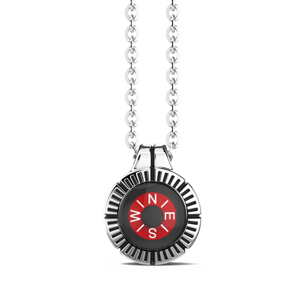 Zancan Collana Zancan con bussola rossa in argento