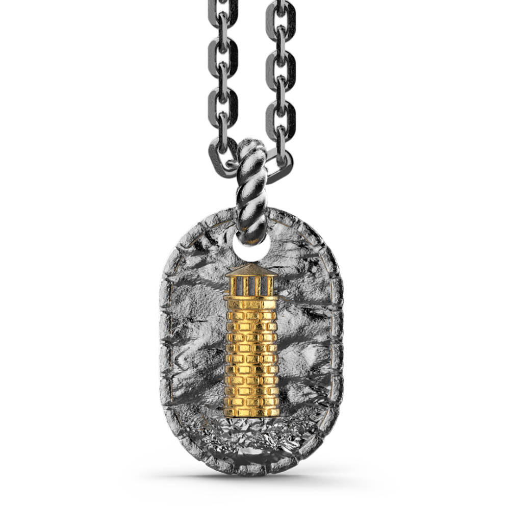 Zancan Collana Zancan in argento brunito con faro