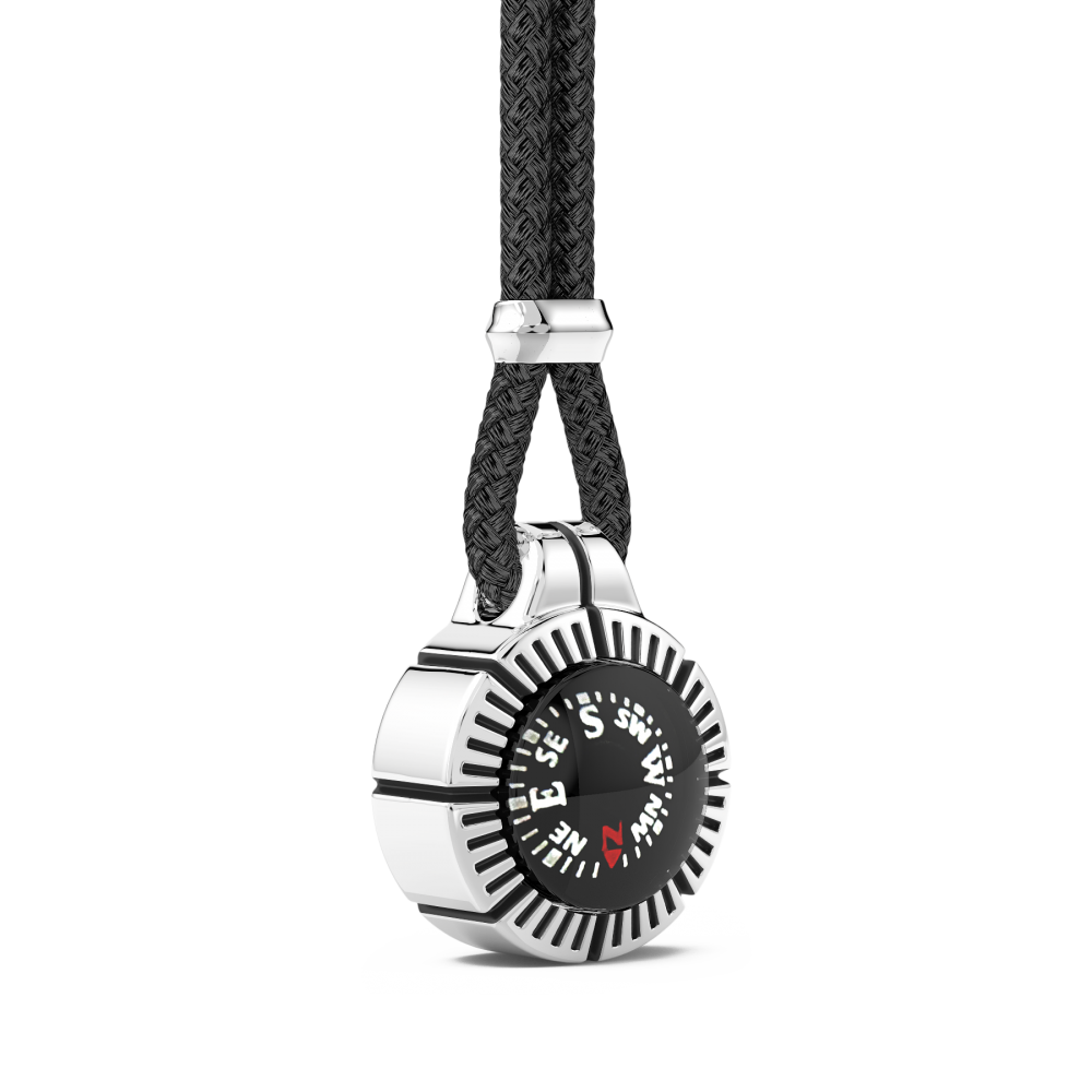 Zancan Collana Zancan In Argento Con Bussola Nera