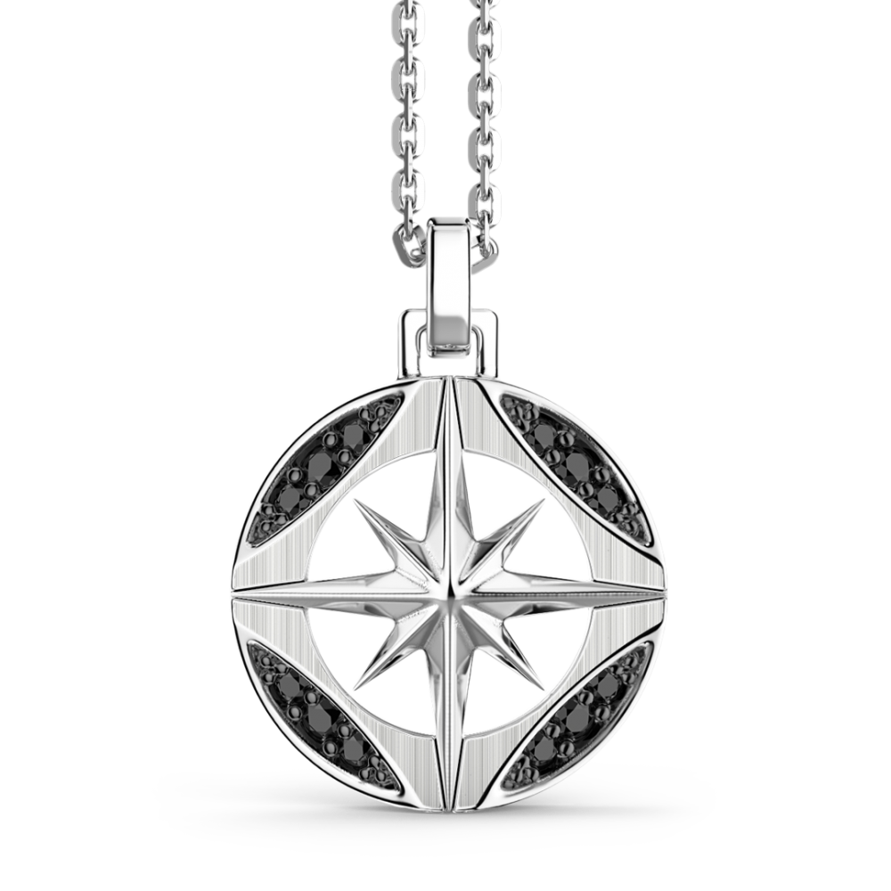 Zancan Collana Zancan in argento con pietre nere