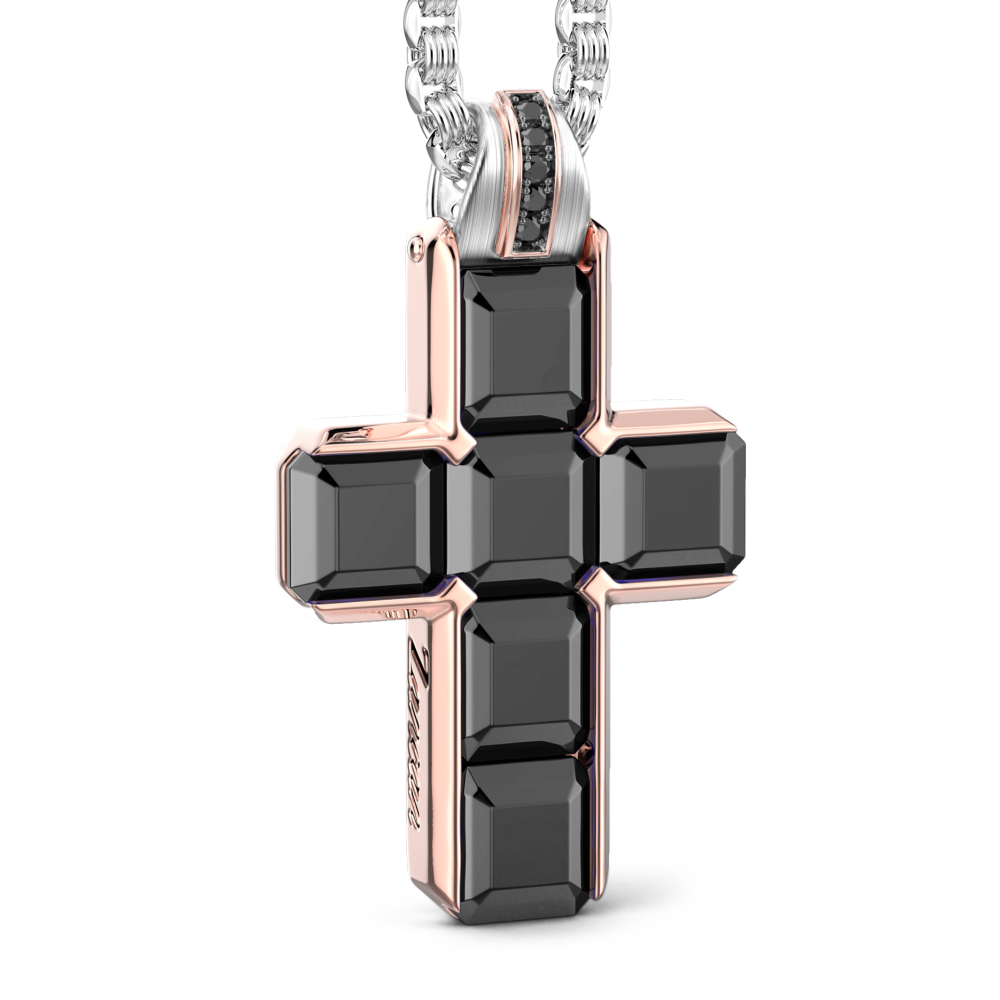 Zancan Collana Zancan In Oro 18k Con Diamanti Neri