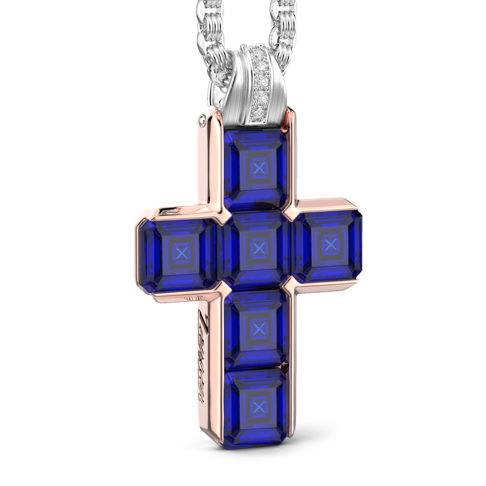 Zancan Collana Zancan In Oro 18k Con Zaffiri Blu