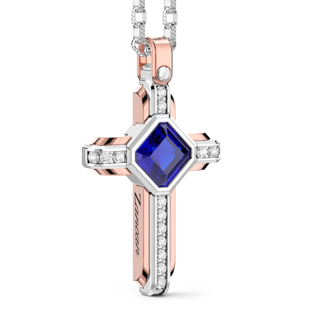 Zancan Collana Zancan In Oro 18k Con Zaffiro Blu