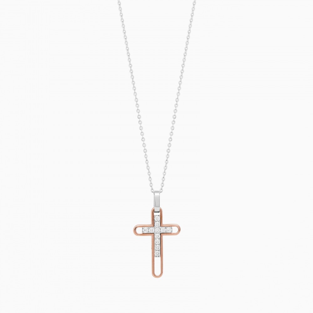 Zancan Collana Zancan In Oro Con Croce E Diamanti