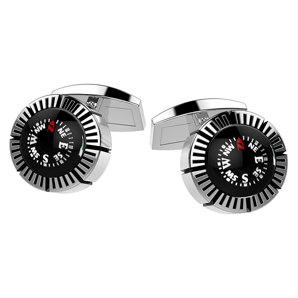 Zancan Gemelli Zancan in argento con bussola nera