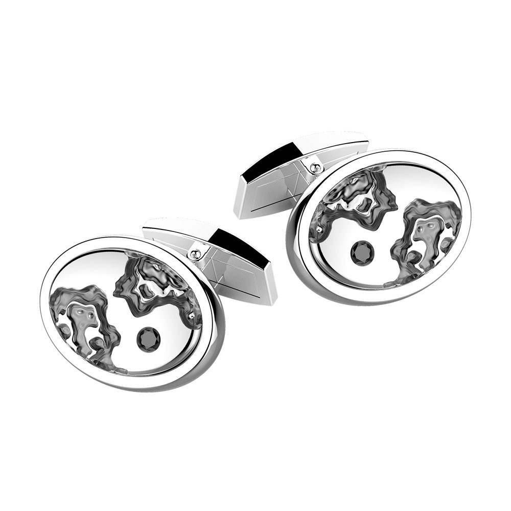 Zancan Gemelli Zancan in argento con pietra nera