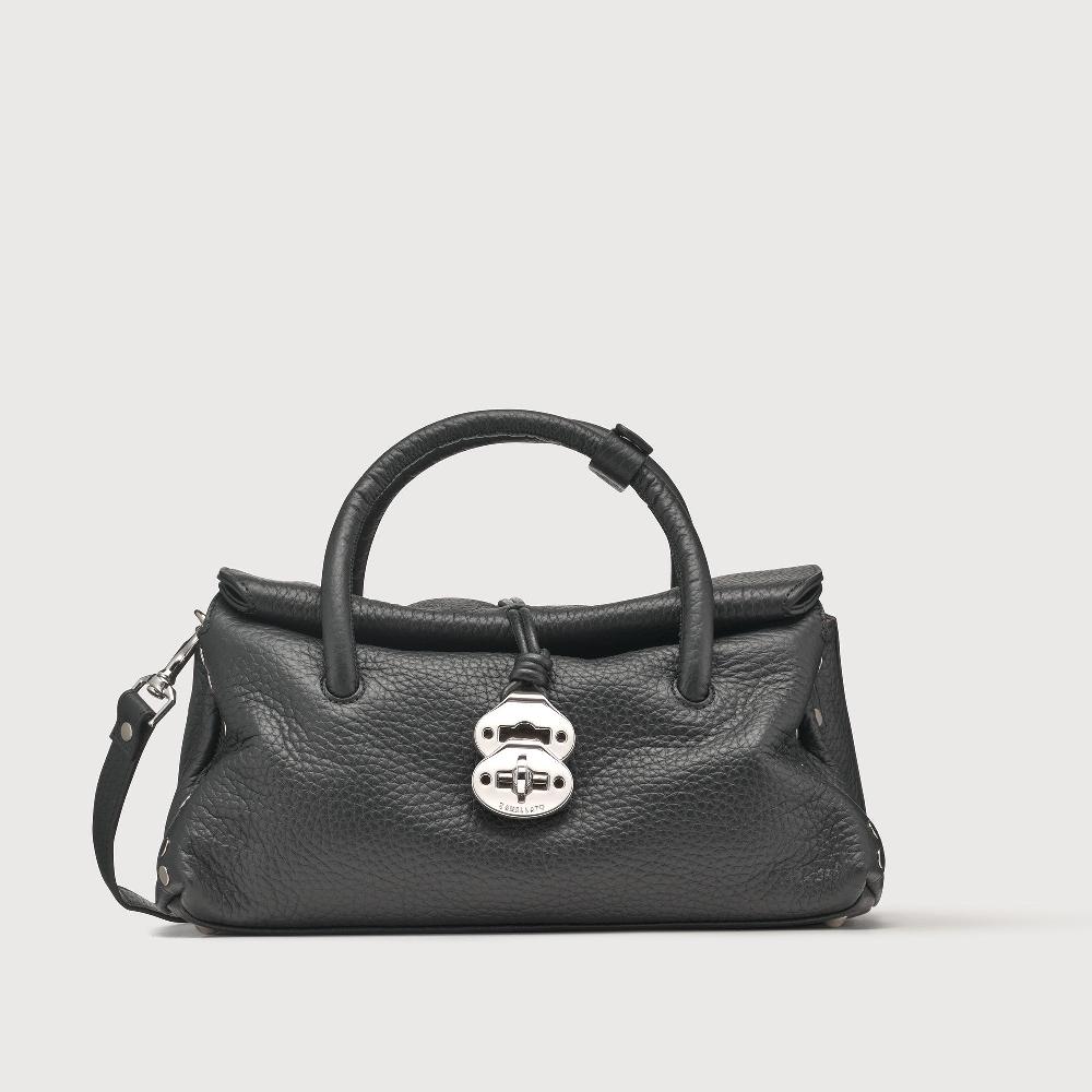 Zanellato BORSA DOTTA® SMALL IN PELLE MARTELLATA BLACK NERO | Zanellato