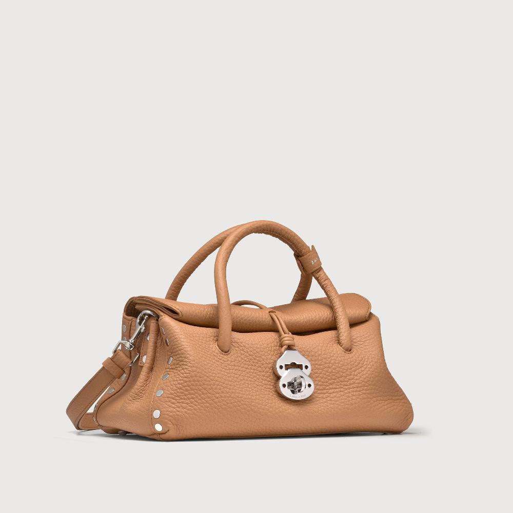 Zanellato BORSA DOTTA® SMALL IN PELLE MARTELLATA BROWN AMARETTO | Zanellato