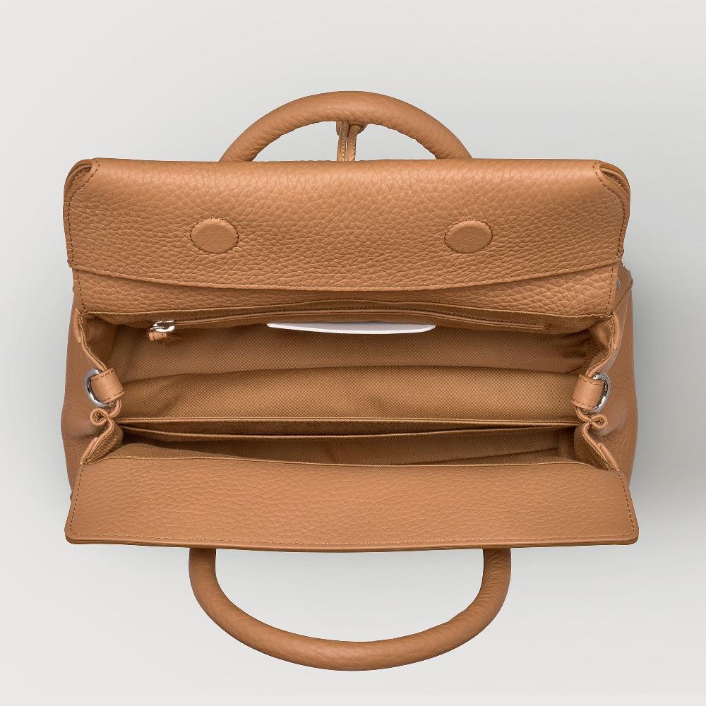 Zanellato BORSA DOTTA® SMALL IN PELLE MARTELLATA BROWN AMARETTO | Zanellato