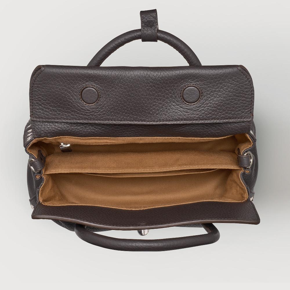 Zanellato BORSA DOTTA® SMALL IN PELLE MARTELLATA BROWN DOLCE AMARO | Zanellato