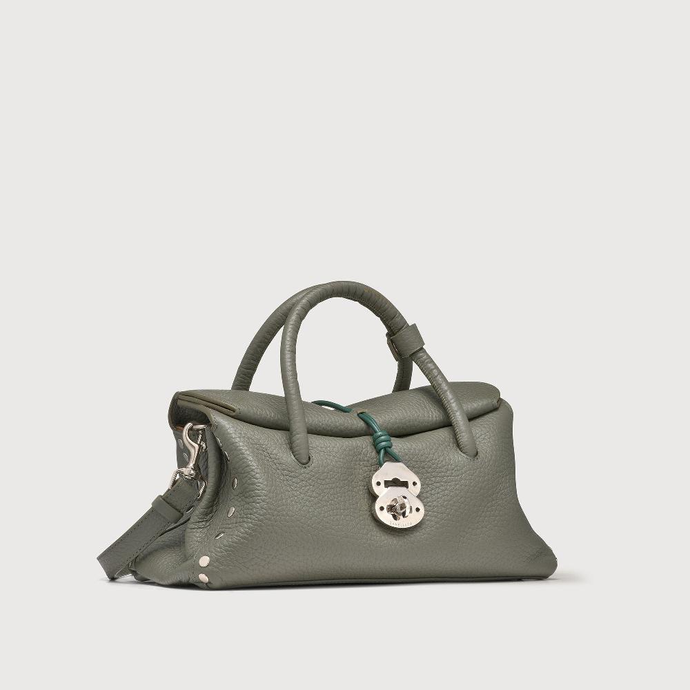 Zanellato BORSA DOTTA® SMALL IN PELLE MARTELLATA GREEN LICHENE | Zanellato