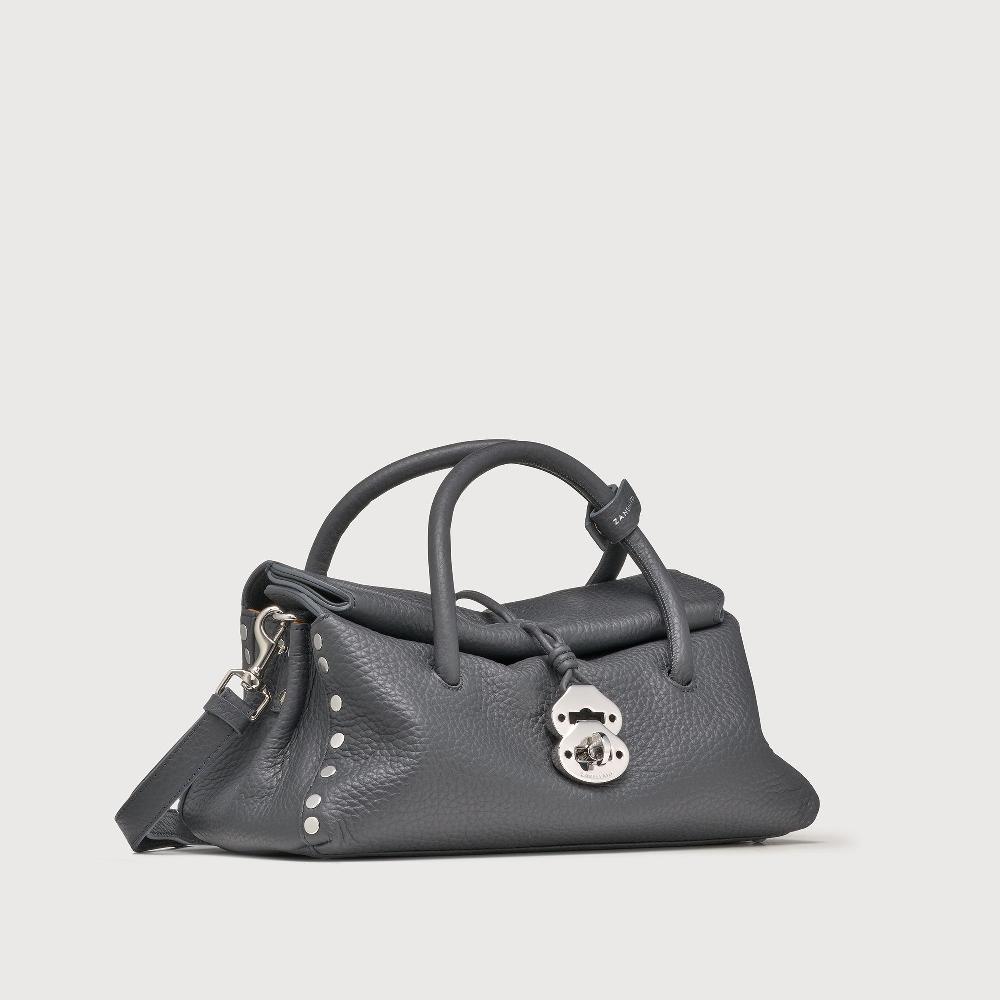 Zanellato BORSA DOTTA® SMALL IN PELLE MARTELLATA GREY STROMBOLI | Zanellato