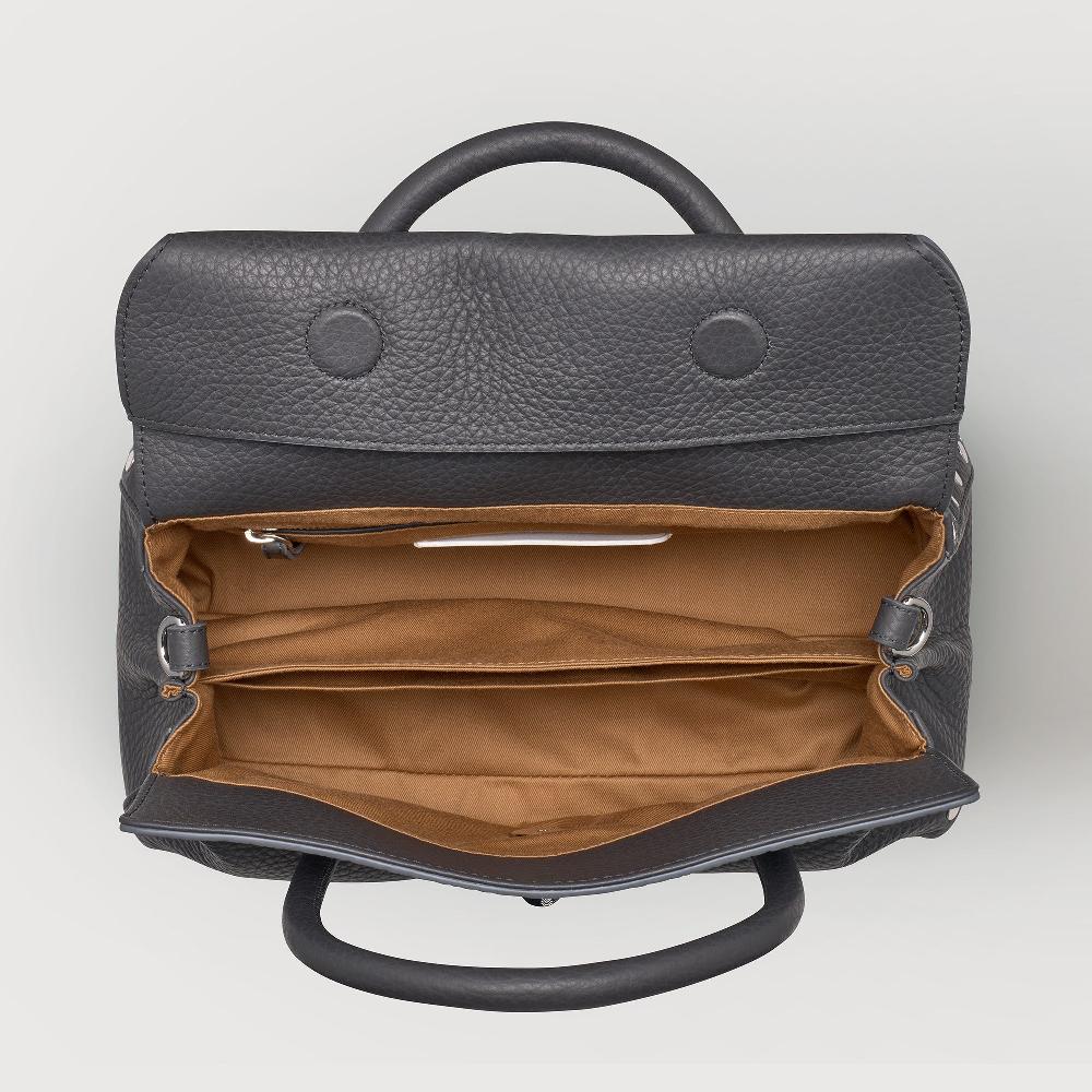 Zanellato BORSA DOTTA® SMALL IN PELLE MARTELLATA GREY STROMBOLI | Zanellato