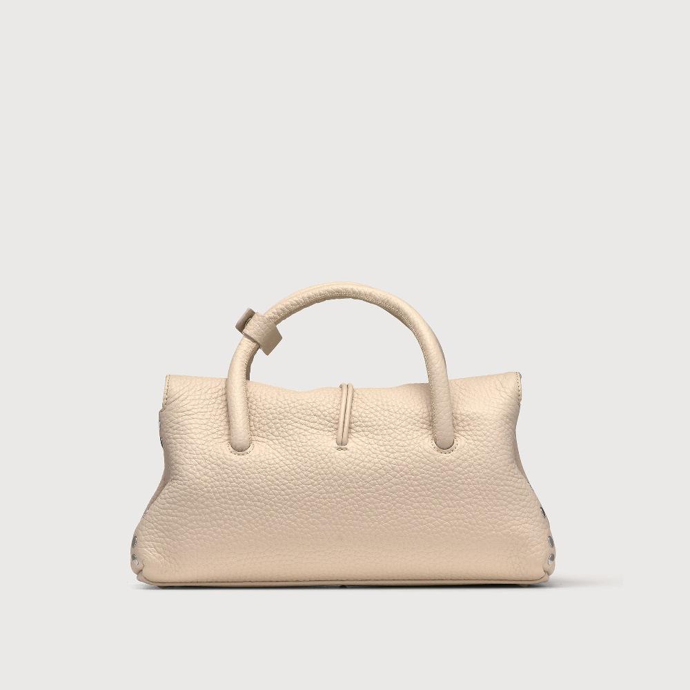 Zanellato BORSA DOTTA® SMALL IN PELLE MARTELLATA WHITE ALABASTRO | Zanellato