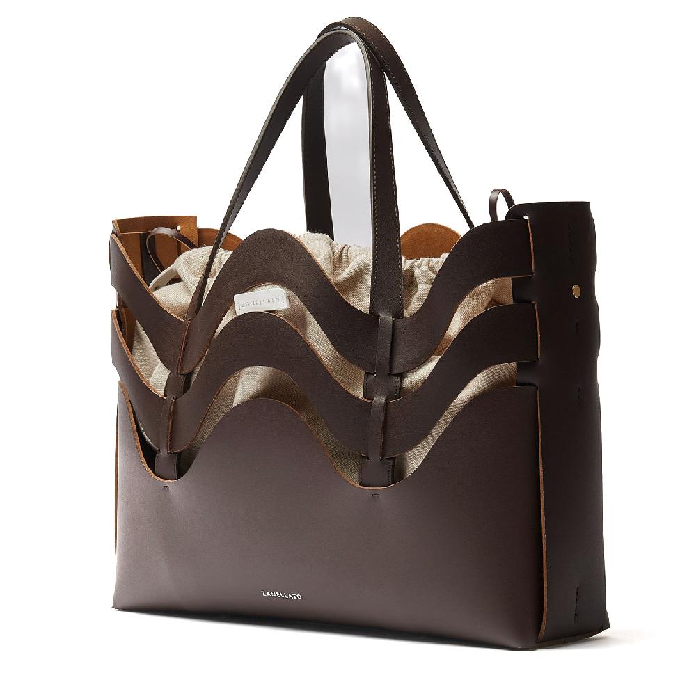 Zanellato BORSA DUNE MEDIUM IN PELLE RIGENERATA BROWN WENGHE | Zanellato